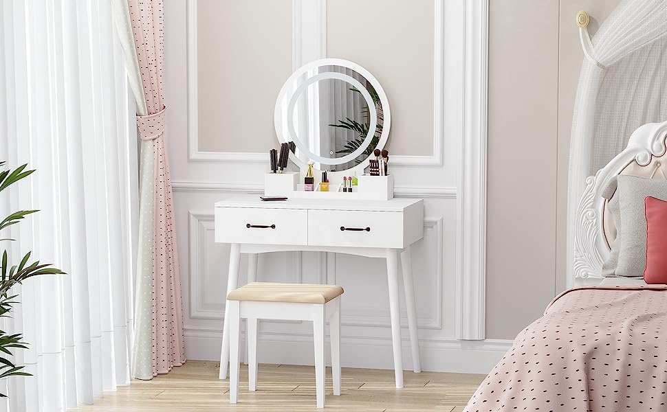 best white vanity desk