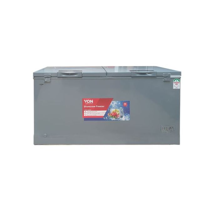 VON VAFC35DXS Showcase Freezer, 342L - Grey